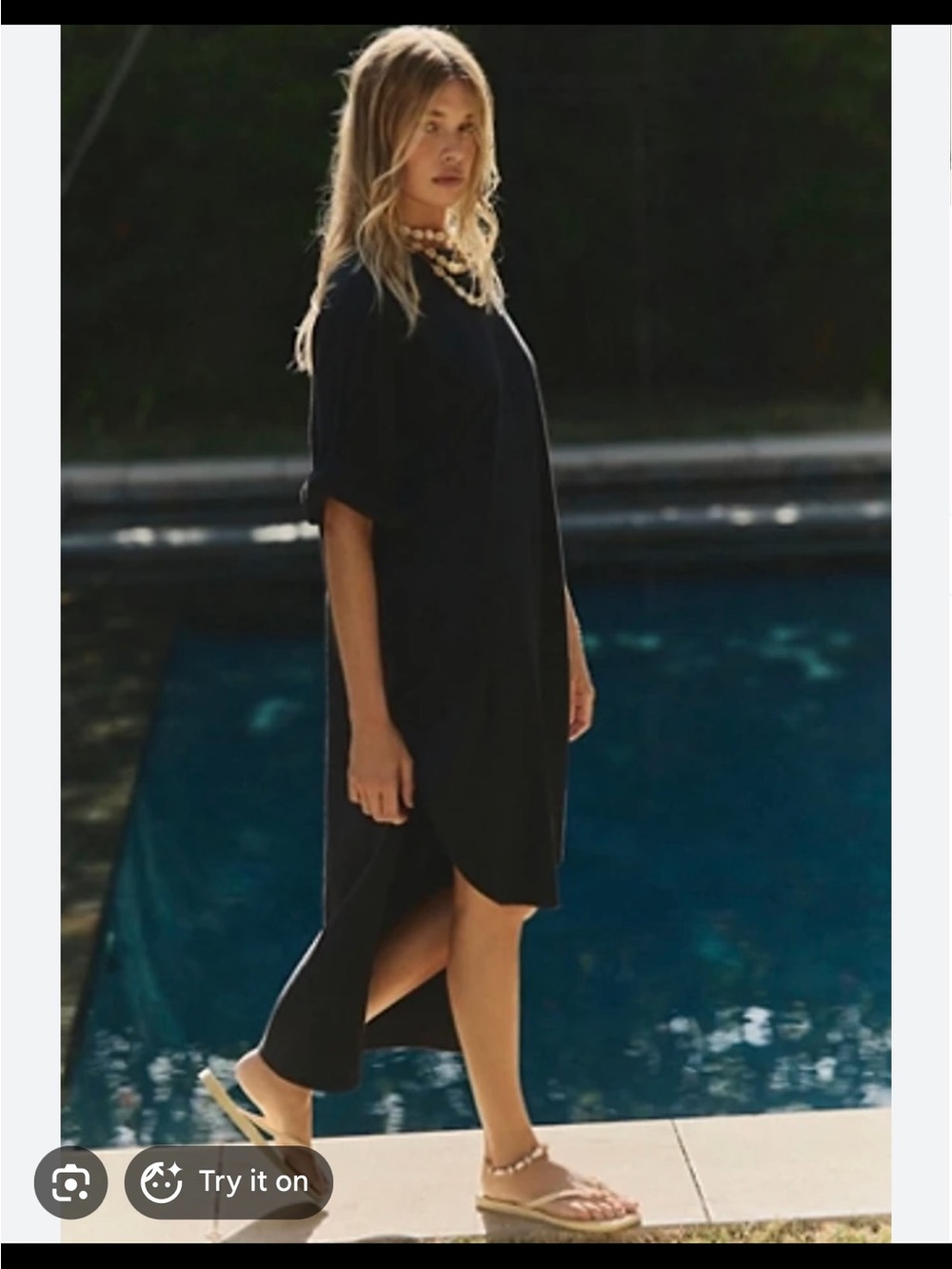 Free People Black Chrissa Midi Dress